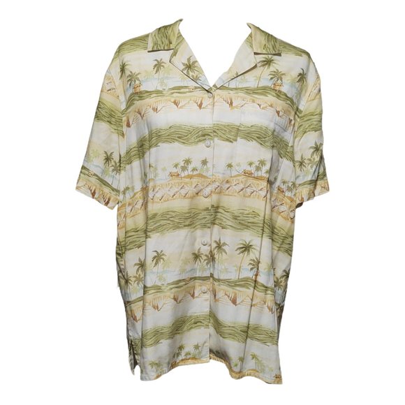 Alfred Dunner Tops - Women's Alfred Dunner Hawaiian Yellow Top Size 14 100% Rayon